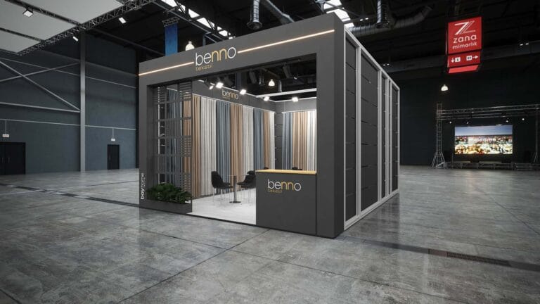 Front façade 3D view of the Benno Textile stand