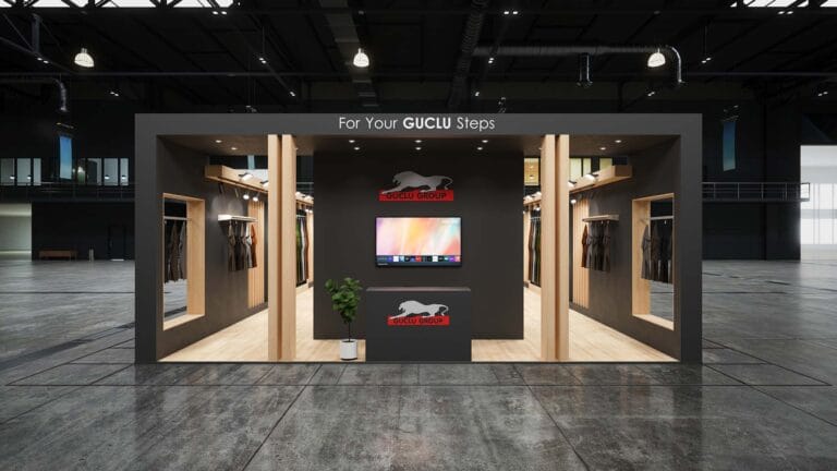 Güçlü Deri AYSAF 2024 3D stand tasarımı 1