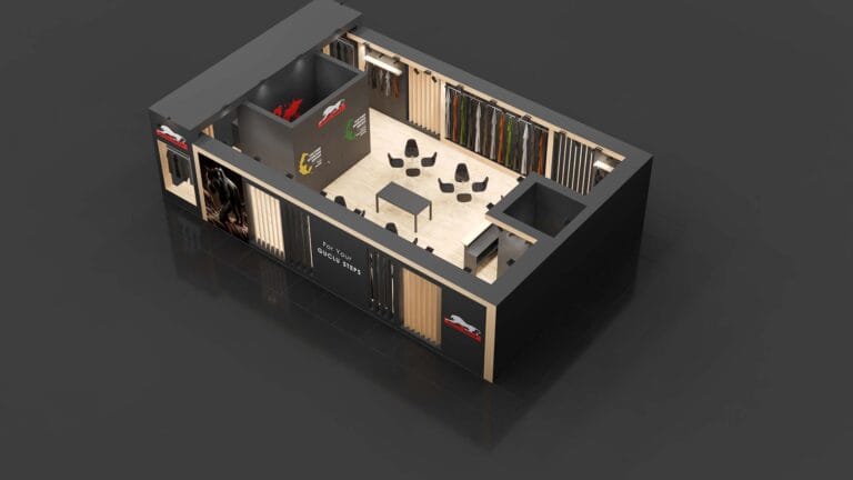 Güçlü Deri AYSAF 2024 3D stand tasarımı 5
