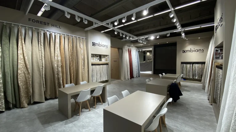Ambians Heimtextil 2026 döşemelik kumaş standı iç mekânı