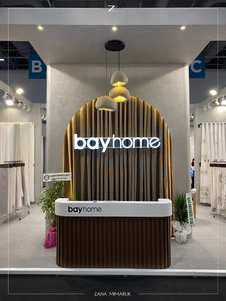 Bayhome HOMETEX 2025 giriş ve karşılama bankosu