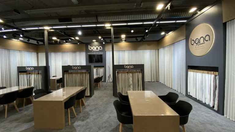 Bona Home Heimtextil 2026 perde sergileme ve görüşme alanı