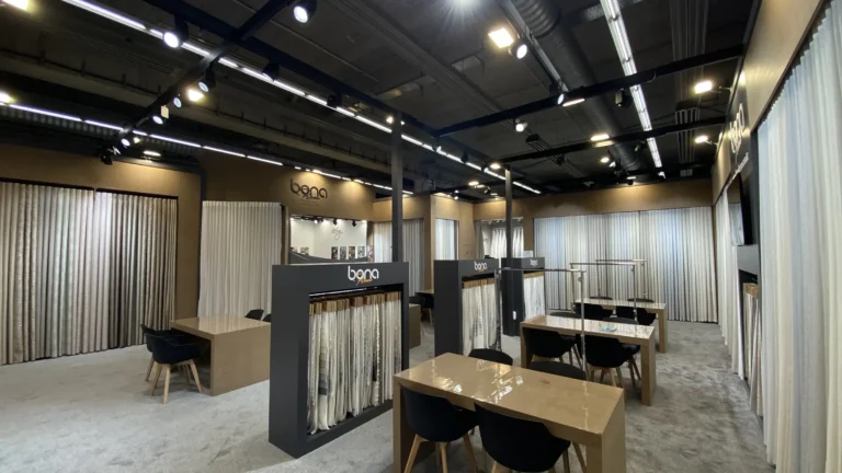 Bona Home fuar standı perde koleksiyonu sunumu